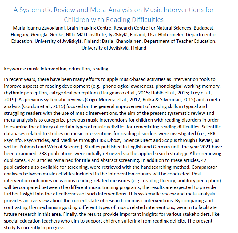 mariannazvg's tweet photo. Beyond excited to first ever present work with @lisahintermeier @DKhanolainen and @GGerike on our systematic review during the Norid Network for Research in Music Education!! #nnrme2022 
Received great feedback and food for thought for future intervention studies. 
@neoprismc https://t.co/0IhTVNZI5B