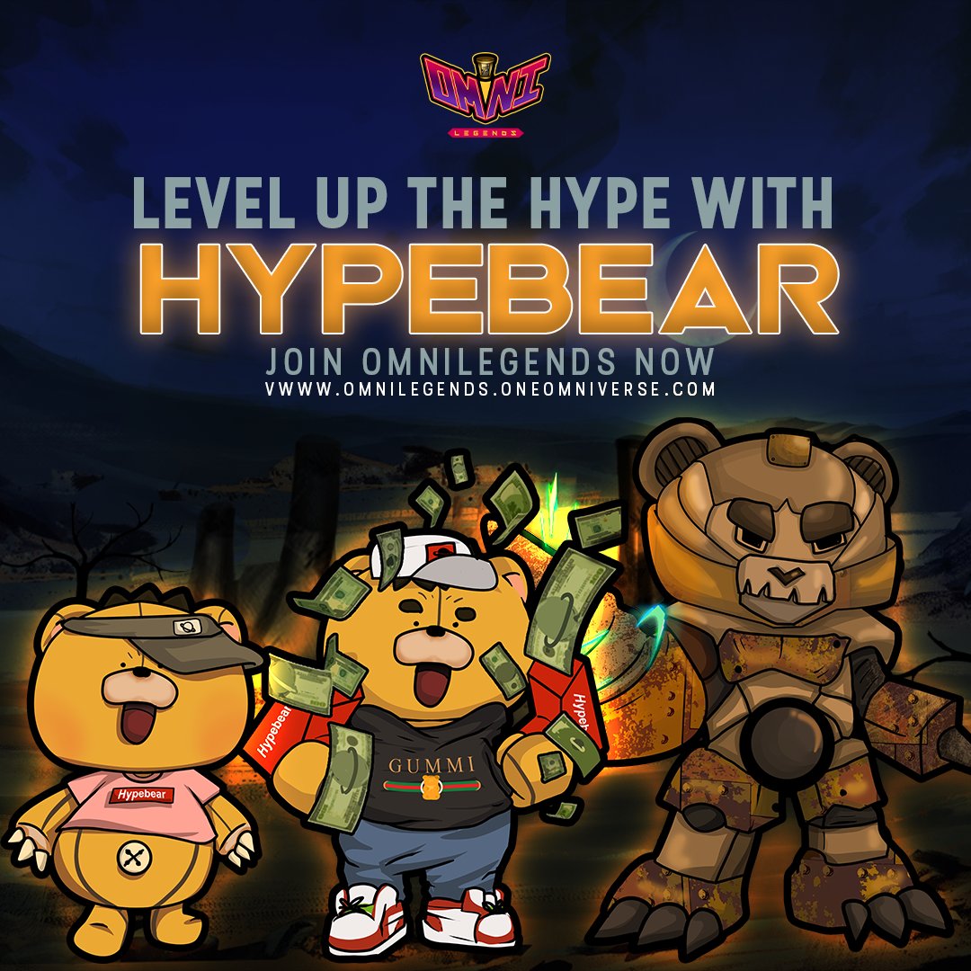 LEVEL UP THE HYPE! 🔥

PLAY and EARN as YOU LEVEL UP HYPEBEAR in EVERY BATTLE! ⚔️

JOIN to PLAY and EARN here:

🔗: omnilegends.oneomniverse.com

JOIN our pages and TG community:

📣: t.me/oneomniversePH
💬: t.me/oneomniverse  

#Omnicash #P2E #NFTGames #BeyondAll