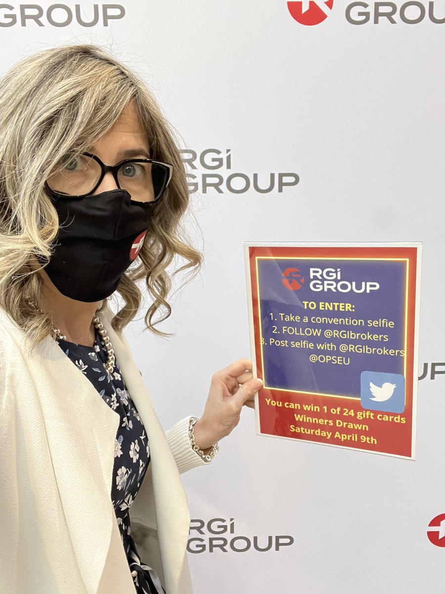 RGIbrokers's tweet photo. Good morning @OPSEU !!!  Tag @RGIbrokers in a selfie for a chance to win one of 25 gift cards!!!! Happy Convention https://t.co/JCBIBgjkW2