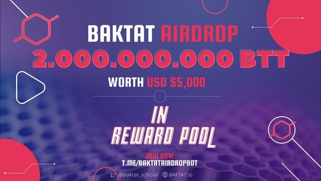 Airdrop6_com's tweet photo. New #airdrop: Baktat (FCFS 10,000)
Reward: 200,000 BTT
Market: Binance, Huobi
Distribution date: April 24th

🔗Airdrop Link: https://t.co/bV329aVvf8 https://t.co/1Q1QEVGpAx