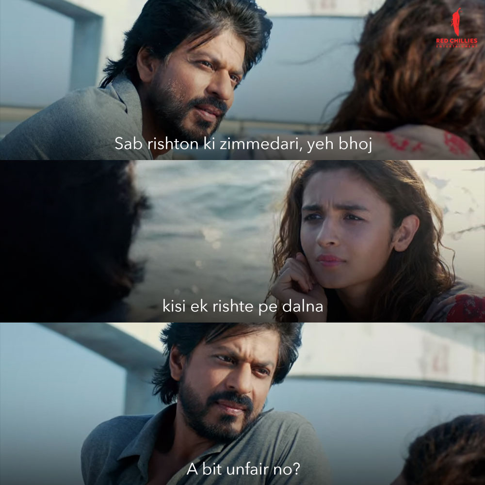 RedChilliesEnt's tweet photo. Way of life through Dr. Jug’s eyes 🤩
#RedChilliesEntertainment #DearZindagi #AliaBhatt #ShahRukhKhan #DrJug #Kaira #WednesdayWisdom #Bollywood https://t.co/NLGQ7PFOSW