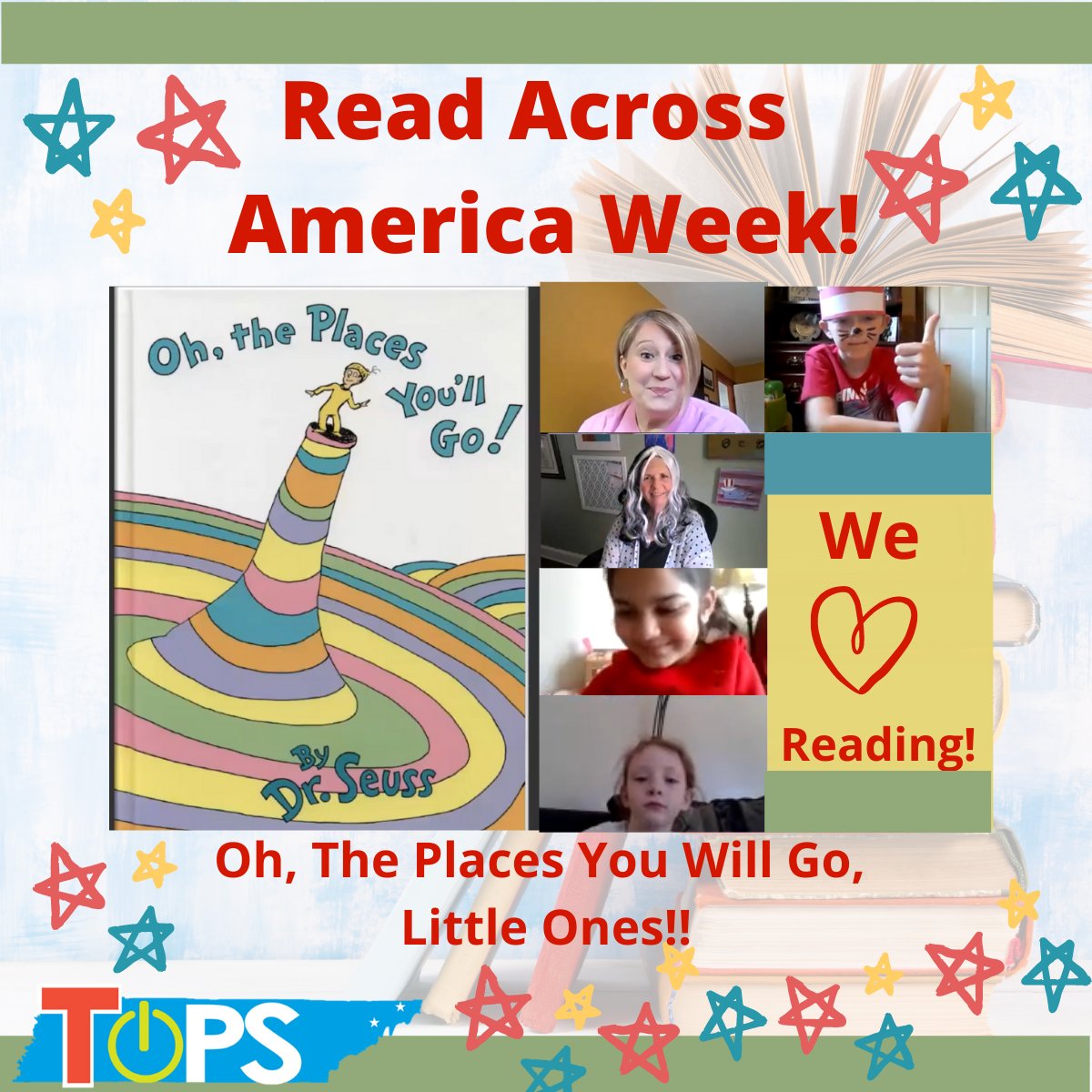 Mrs. Wills getting to read with students in a small group setting.