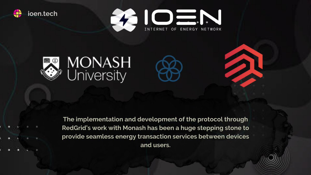 ignilitt1's tweet photo. Following a groundbreaking cooperation with Monash University, #RedGrid introduces the @IOEN_tech  Internet of Energy Network (IOEN) Protocol.
Read more on this topic;
https://t.co/oOy2JnA9P9

#Engergy #Grid #partnerships https://t.co/LpWcTbaRv4
