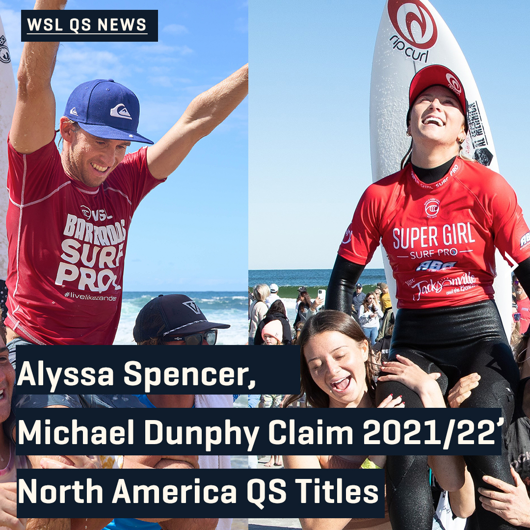 WSL_QS's tweet photo. A brilliant season for @MDunph234 and Alyssa Spencer secured their respective North America Regional QS Titles! Dive deeper with both at https://t.co/19OBBlOHlE https://t.co/k0TmhPONF4