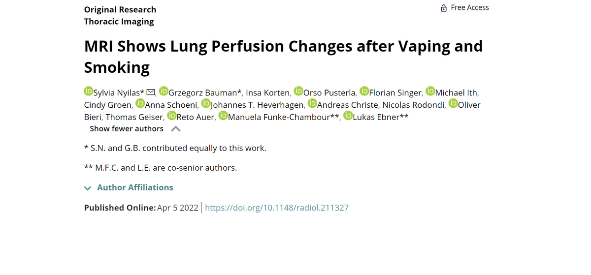 RadPhysUSB's tweet photo. We are happy to present the latest study showing the impact of vaping and smoking on pulmonary perfusion. The study was conducted as a cooperation project with our collegues at the Radiology Dept. in #Inselspital in Bern. 

https://t.co/7Vg6aGqKEH https://t.co/Mm7Je36xGI