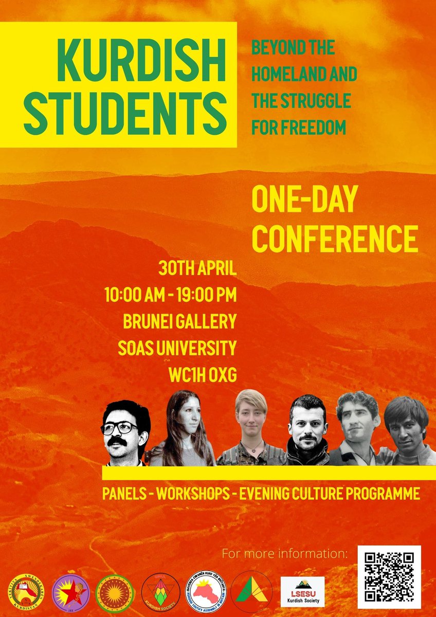 KurdishStudents's tweet photo. “Kurdish Students Beyond the Homeland &amp; the Struggle for Freedom”; is a one-day conference consisting of three panels, workshops and an evening programme. 

Join us at SOAS on 30th Apr at 10AM! Eventbrite link in bio.. https://t.co/NPWfK0FZuD