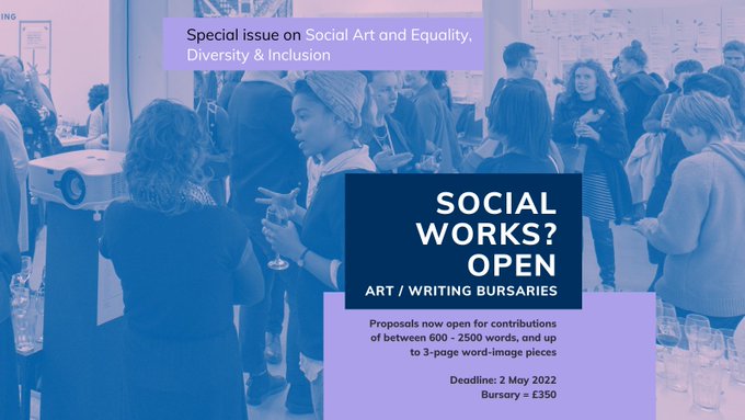 Calling all social artists and writers on social art! Paid opportunity to write for 'Social Works? Open', the journal of social practice! Special edition on social art and equality, diversity and inclusion. Deadline 2 May. 

Details below >>

axisweb.org/article/social…
