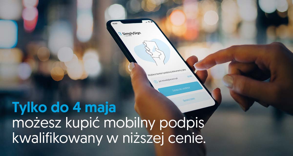 assecods's tweet photo. 😎Tylko do 4 maja kupisz mobilny podpis elektroniczny #SimplySign nawet o 34% taniej!

🤝Postaw na szybkość, wygodę i bezpieczeństwo - wybierz rozwiązanie od Certum by Asseco.

👉Szczegóły: https://t.co/oORi45owOm

#ITmadeinPoland #paperless #ePodpis https://t.co/V1iWfsXeVy