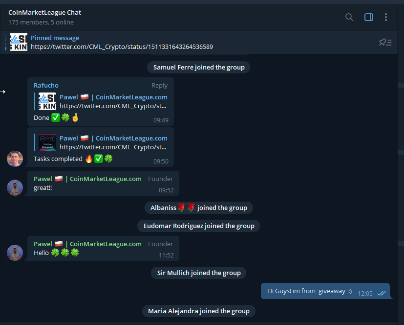mullich_sir's tweet photo. @CML_Crypto @LitecashPR All task completed!
Join friends! @MaxiMaxiidiaz3  @Crypto_Auron21 @frikilollo 

Tg-> https://t.co/QyUeKX0vQA https://t.co/Y54Tm25p2k