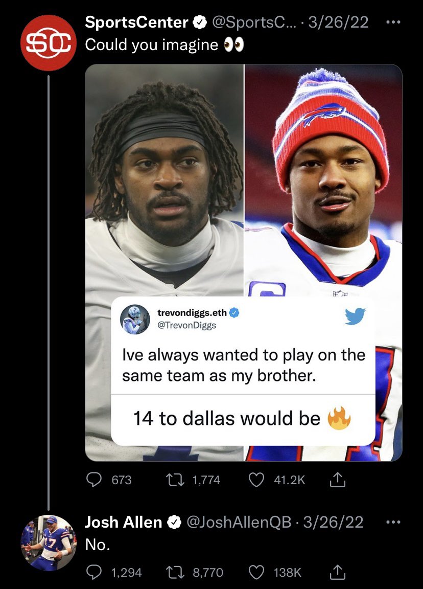 MySportsUpdate's tweet photo. Josh Allen, man of few words. https://t.co/BPQoJvQjue