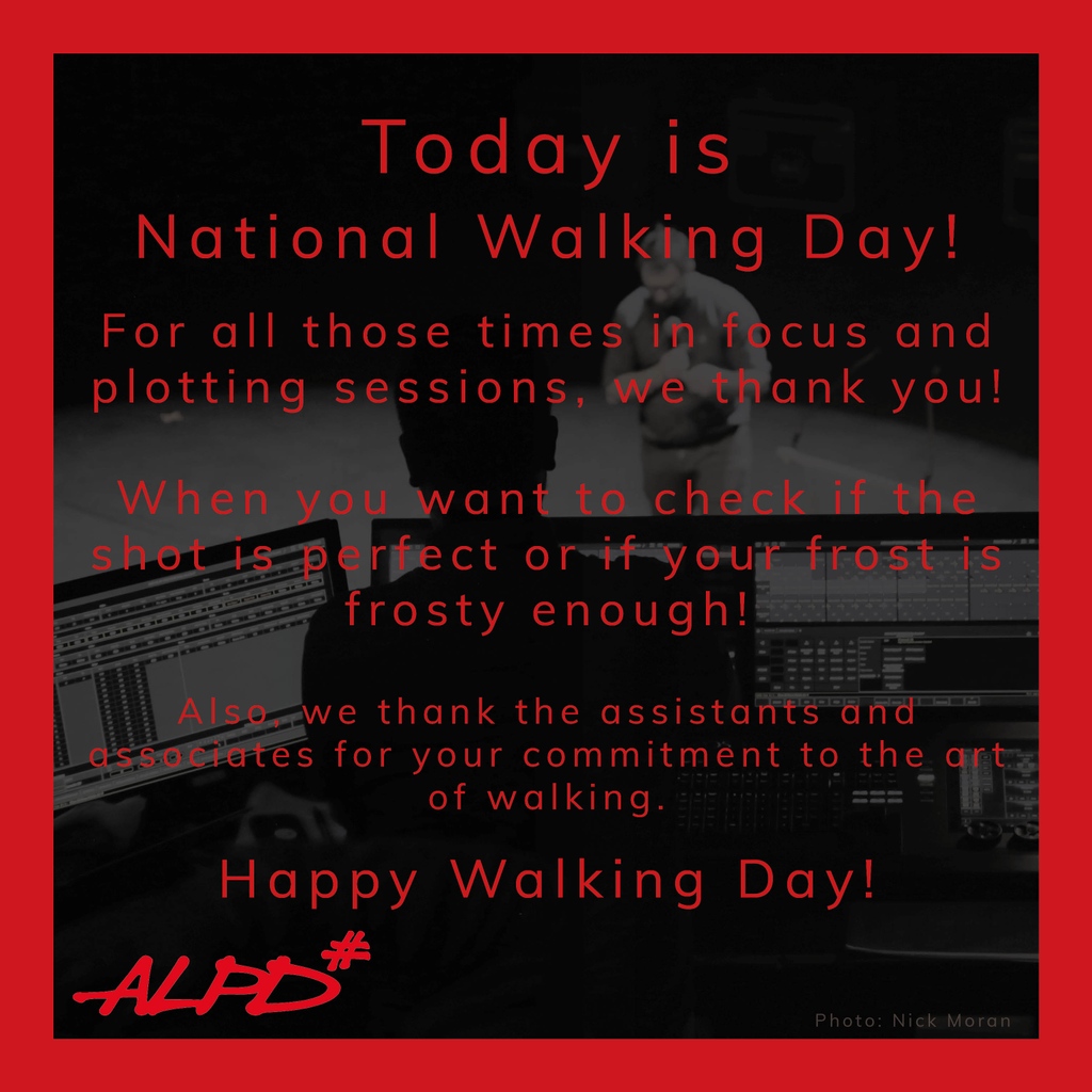 the_ALPD's tweet photo. Today is #NationalWalkingDay!
For all those times in focus and plotting sessions, we thank you!
When you want to check if the shot is perfect or if your frost is frosty enough!
Also, we thank the assistants and associates for your commitment to the art of walking.
#ALPD https://t.co/0ljk1JxwRZ