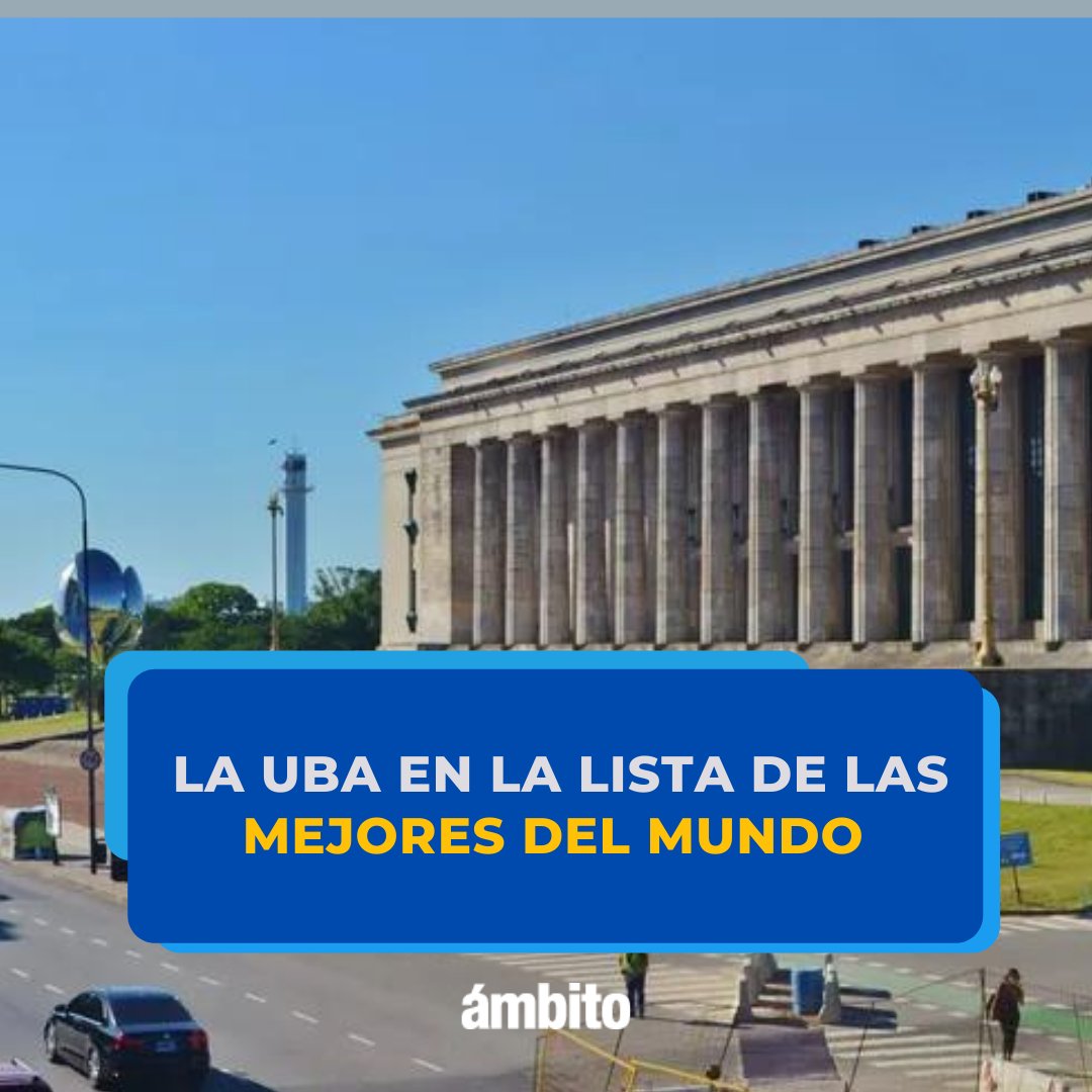 Ambitocom's tweet photo. 🌍 La UBA en la lista de las mejores del mundo

🏅 5 de las disciplinas de la UBA se ubican en el top 50 del mundo 

👉 12 en el top 100, mientras que 14 reflejaron mejoras respecto al año anterior y otras 12 mantuvieron su lugar 👇 https://t.co/b2t60OhPf6