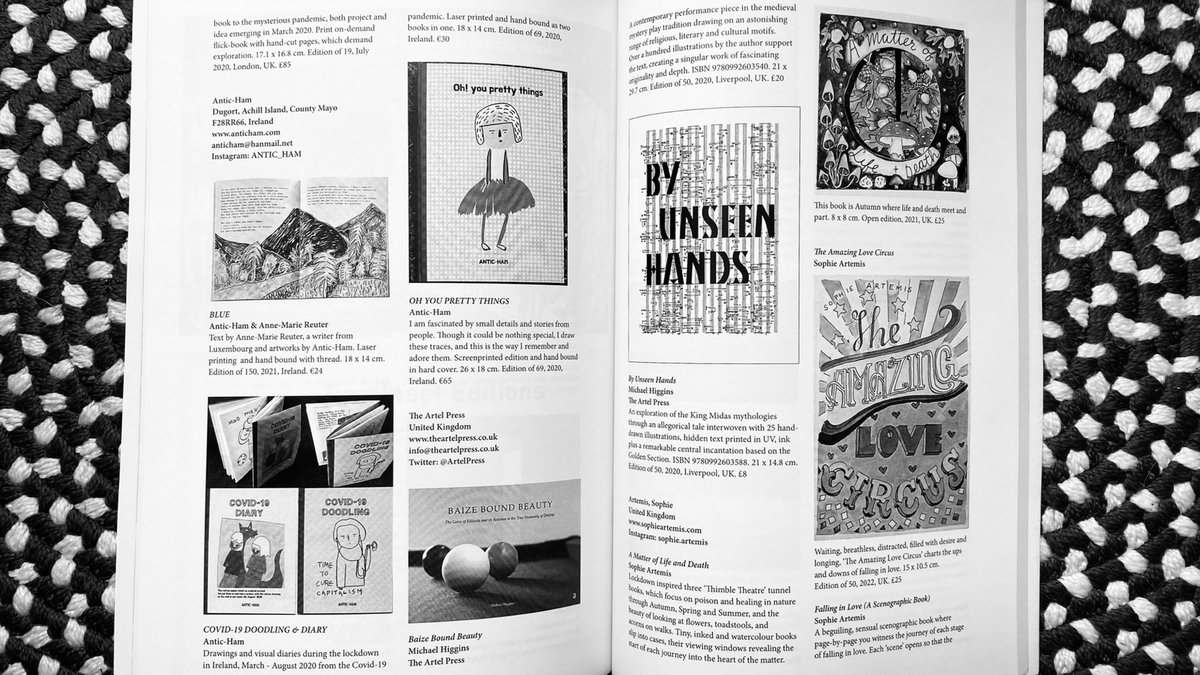 The Artel Press (@artelpress) on Twitter photo Two Artel titles in the 2022/23 Artist’s Book Yearbook.
Superb editorial work by @SarahBodman <a href="/UWEBristol/">UWE Bristol</a> Two Artel titles in the 2022/23 Artist’s Book Yearbook.
Superb editorial work by @SarahBodman <a href="/UWEBristol/">UWE Bristol</a>