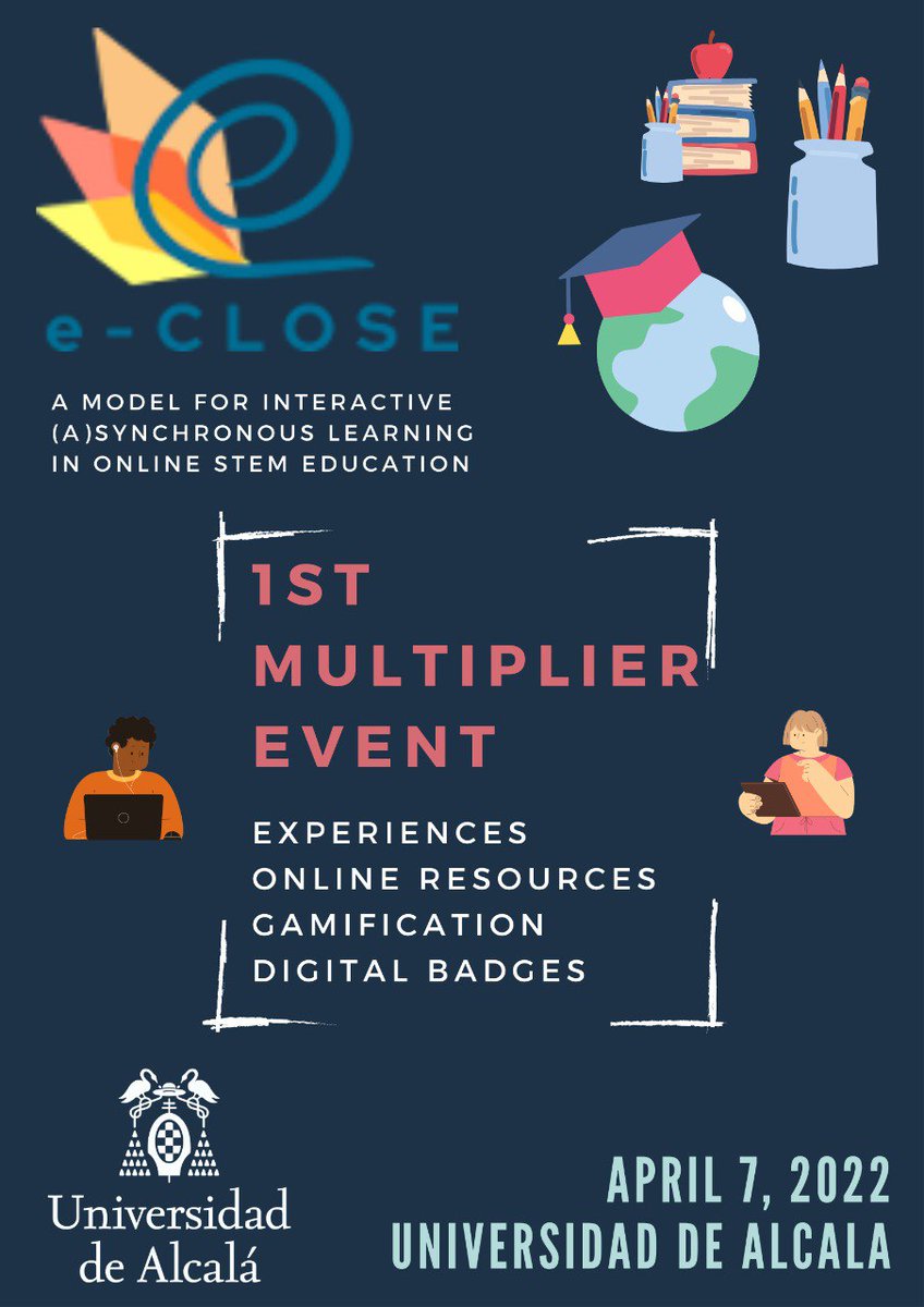 eps_uah's tweet photo. 📌Mañana celebramos el primer evento de innovación docente del proyecto e-CLOSE #ecloseproject 
Puedes unirte online, de manera gratuita a través del siguiente enlace:
https://t.co/UOu6HEISGs

¡Te esperamos! ☺

@UAHes #innovacion #docente #conferencia #online @EUErasmusPlus https://t.co/eEbVPiO31R