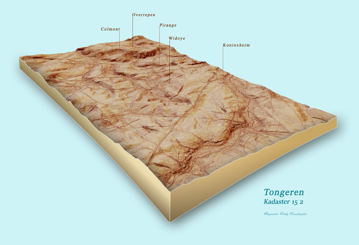 gis3700's tweet photo. My colleagues from the archive were impressed by yesterday's map. So here's the answer to their question: 3d model from a old military topographic map. #WorkInProgress #gischat @stadtongeren https://t.co/R3oR1lxZ3L