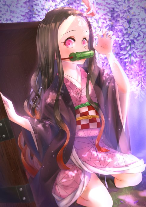 Koori🧊氷さんがTwitterに投稿した竈門禰豆子(鬼滅の刃)のイラスト。