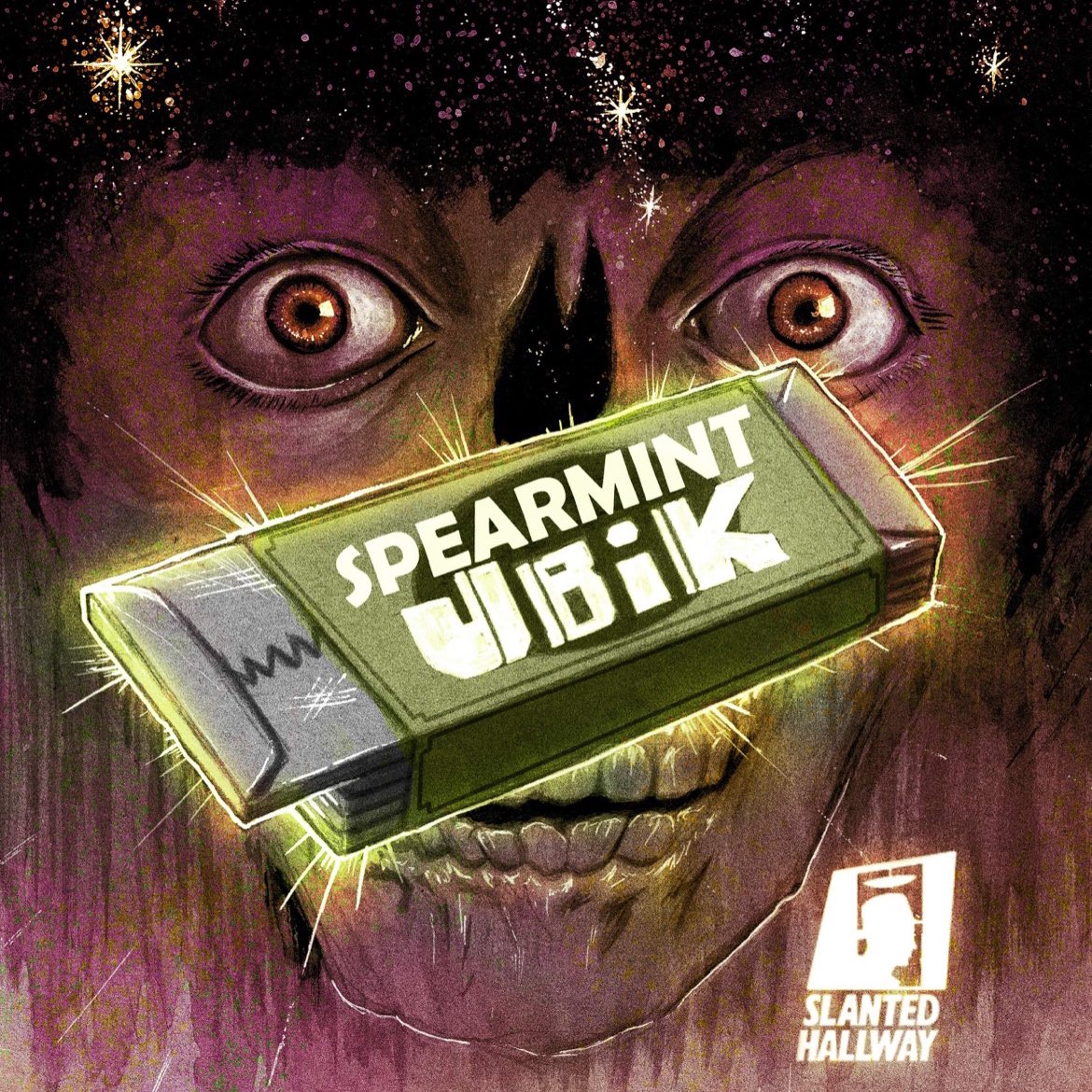 This week things get very “Phillip K. Dick-ish”as a man sells his body for experimental chewing gum testing but finds himself jumping realities? Sure! Special thanks to <a href="/TheOrvedahl/">Andrew O.</a> for voicing our main character this week! “Spearmint Ubik” is out now! linktr.ee/TheSlantedhall…