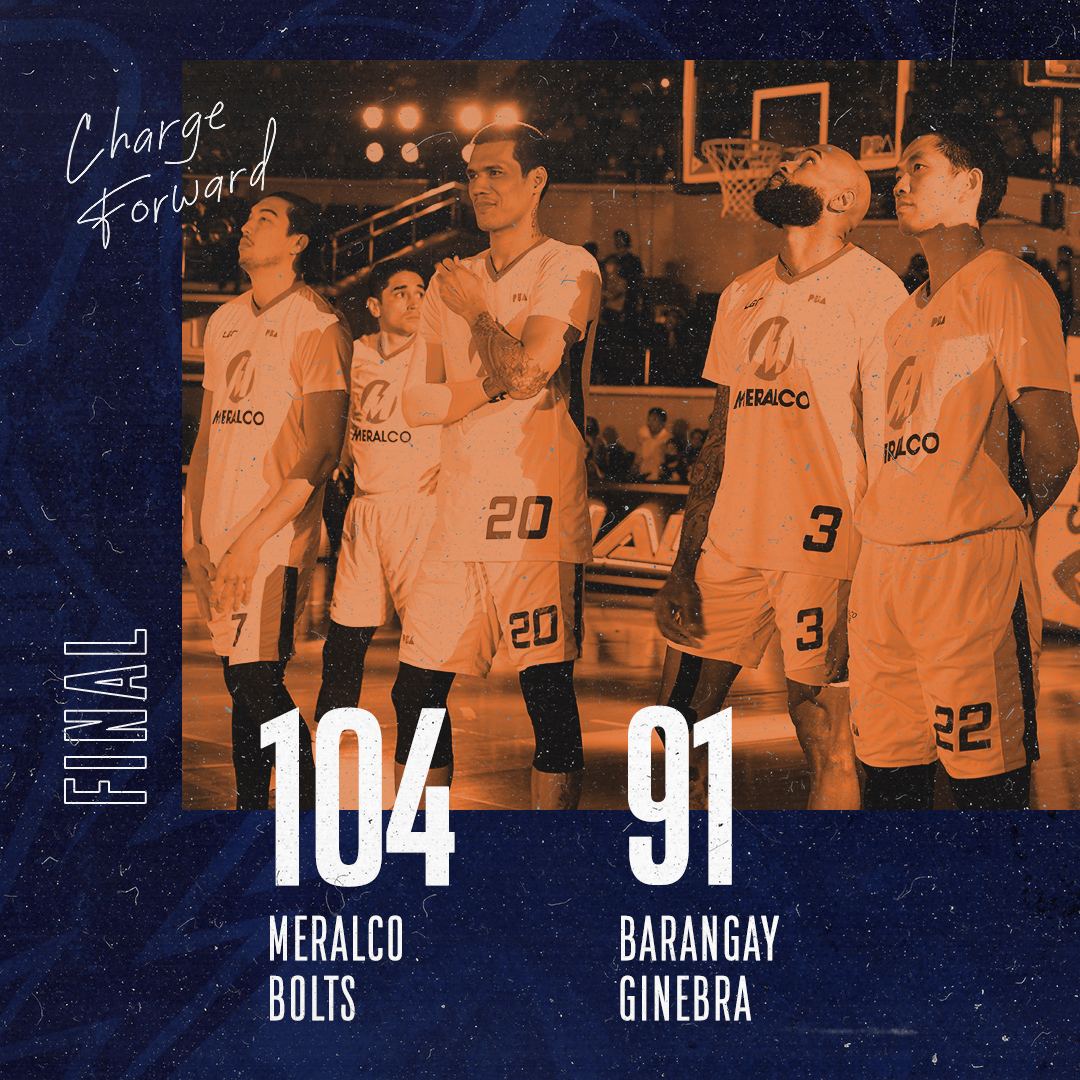 MeralcoBolts's tweet photo. FIRST BLOOD 😤 A good start, but we can't be satisfied yet. Job's not done! #ChargeForward https://t.co/JRb8WXMfly