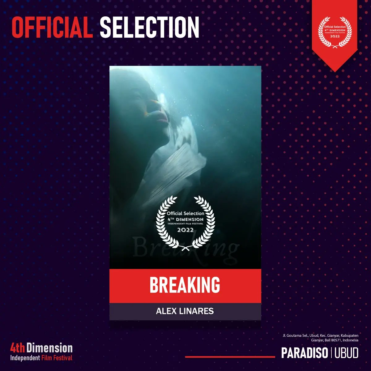 4D_FilmFest's tweet photo. Congratulations to all the officially selected project of February-March Season.
Thanks for your contribution to the world of Independent Cinema!!
.
#officialselectionnotify #officialseelection #indiefilmfestival #bali #indonesia #fdiff2022 #filmfreeway https://t.co/WhKiWxbA4a