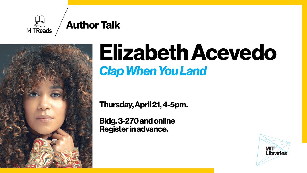 Have you RSVP’d already for Elizabeth Acevedo?! Thurs 4/21 at 4pm eastern. #MITReads #MITevents eventbrite.com/e/mit-reads-a-…