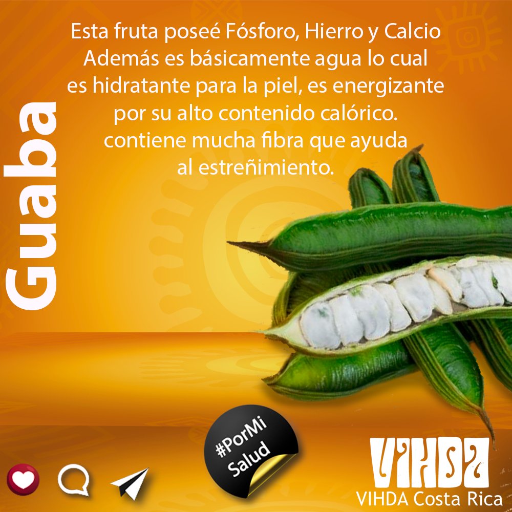 VIHDACR's tweet photo. ¡Miércoles de consejos de salud ! 🧡
Sabias que el fruto de la #guaba es uno de los que más proporcionan hidratacion, además de calcio, hierro y fósforo que te ayudan a mantener el sistema óseo saludable y también ayuda a controlar la presión arterial. #vihdacr #PorMiSalud https://t.co/VcnyGeDfQN
