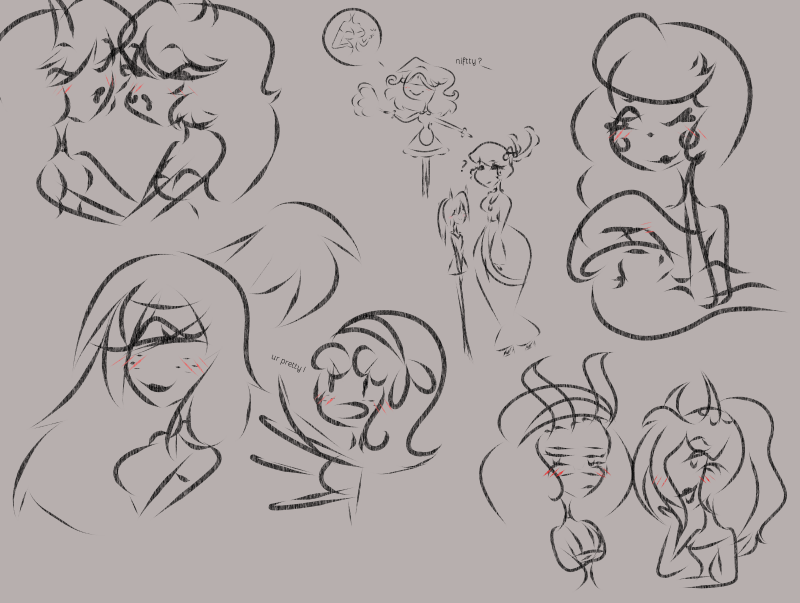 notalivelmao's tweet photo. sapphic doodles
( draw from memory want badly )
#lesbeans #HelluvaBoss #HazbinHotel https://t.co/vu62M29l7D