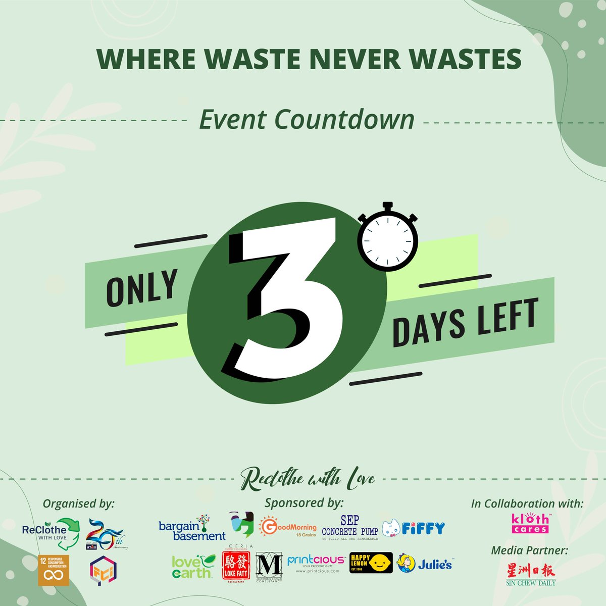 ReclotheL's tweet photo. WHERE WASTE NEVER WASTES 👕♻️
ReClothe Actual Event is counting down for 3 Days‼️ Register and join us now‼️ https://t.co/Yru2IU0BMb