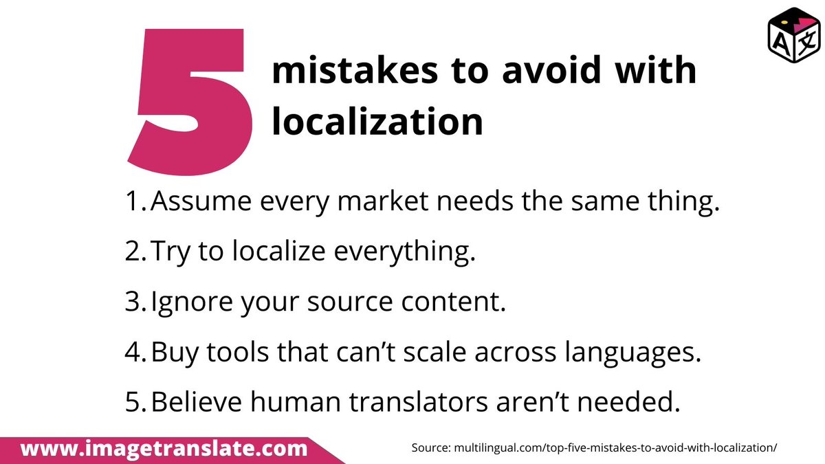 imagetranslate's tweet photo. What are some of the localization pitfalls to avoid?

Source: 
@multilingualmag

Visit: https://t.co/OT9dmOhptI

#translate #english #Russian #translation #french #CAT #german #localisation #localization #project https://t.co/IacpFEaM6n