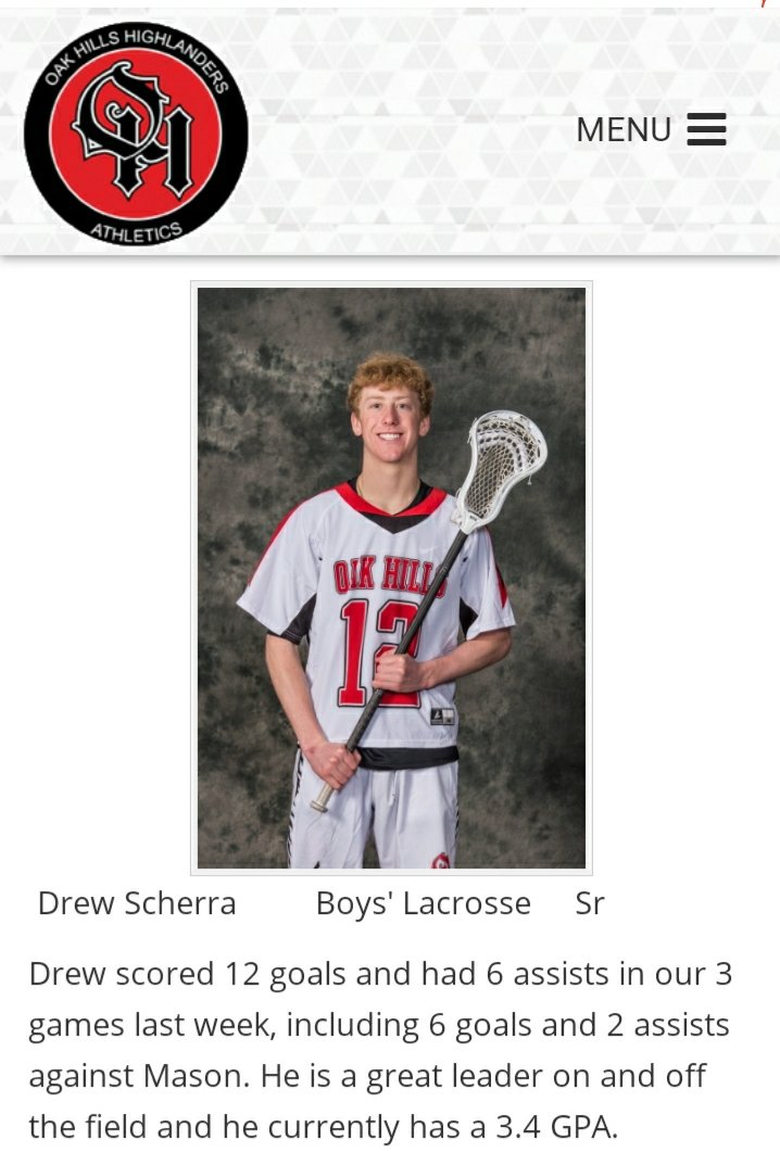 Sms_My3sons's tweet photo. 💥WOW!!💥 What a Senior year Son. Playing 3 sports🏈🏀🥍, getting it done in the classroom📚, plus multiple OHHS and GMC Athlete of the Week honors. 
Very Proud MoM &amp; DaD. 
Let's finish strong. @Dscherra_1212 #Family #MultiSportAthlete
#FearThePlaid🔴⚫ https://t.co/u0dAkwLavO