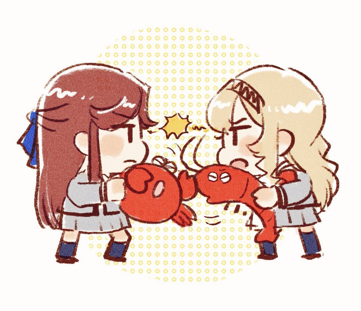 「🦀💥🦐 」|もりやま🐥牛乳ぷりんのイラスト