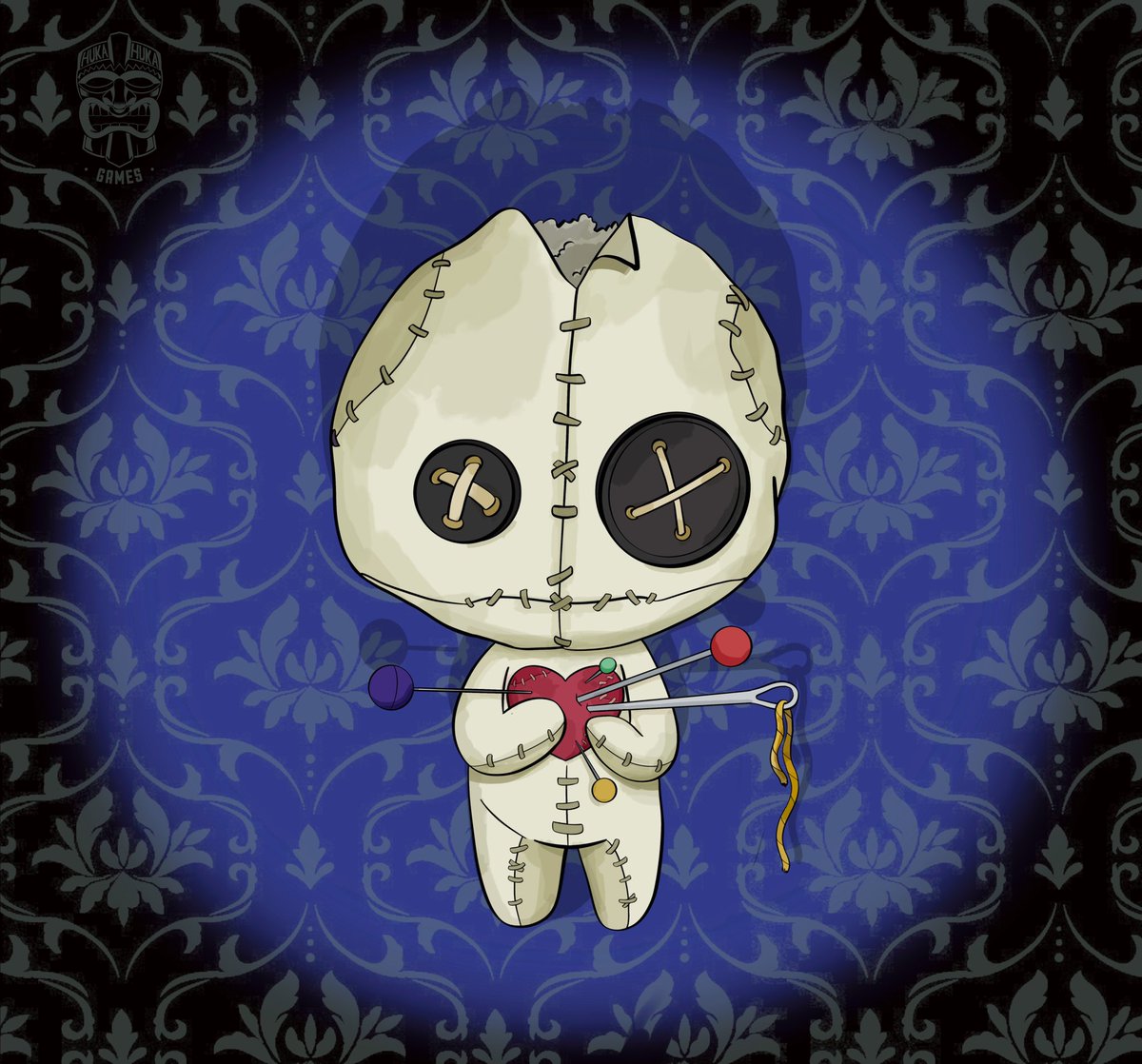 La reina vudú es un encanto, eso desde luego! Sin embargo, tiene ese « defectillo » de ir olvidando sus muñequitos de trapo por todos lados. Algún dia va olvidar la cabeza...una de esas reducidas que le cuelgan de la cintura…

Apoyanos en vkm.is/estademuerte