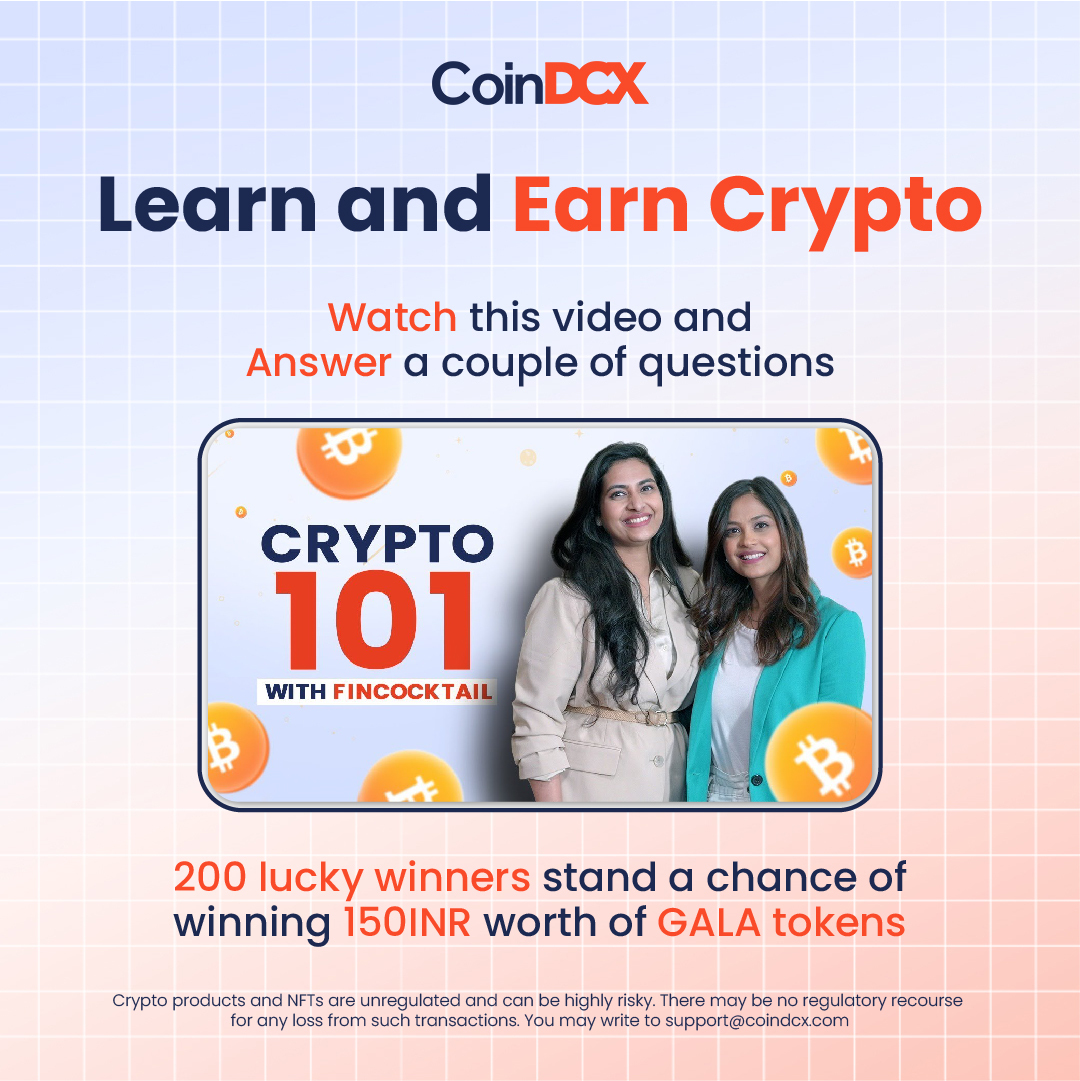 CoinDCX's tweet photo. Knowledge ke peeche bhaago📖 Excellence ka pata nai par 💰jhak marke aa jaegi🚀

Rules of the Giveaway - https://t.co/FLkAnA00c6

Participate here - https://t.co/9vnKkHOf2F

#CoinDCX #TryCrypto
#CoinDCXQuiz https://t.co/ICwi3dFYSa