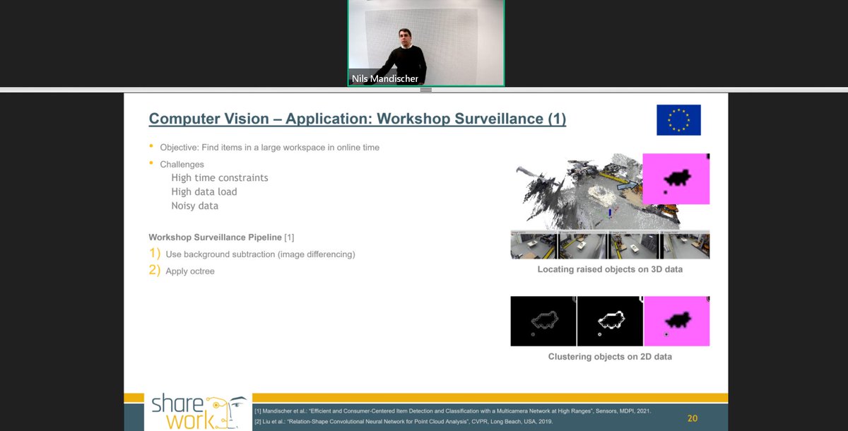 Sharework_EU's tweet image. Nils Mandischer, scientific employee from @igmr_rwth, talks about the importance of object detection in the context of #Industry40 

📦 Object detection is a key technology to gather high-level information of the work environment

🔗 cutt.ly/ZFqLcSL #PerceptionTraining
