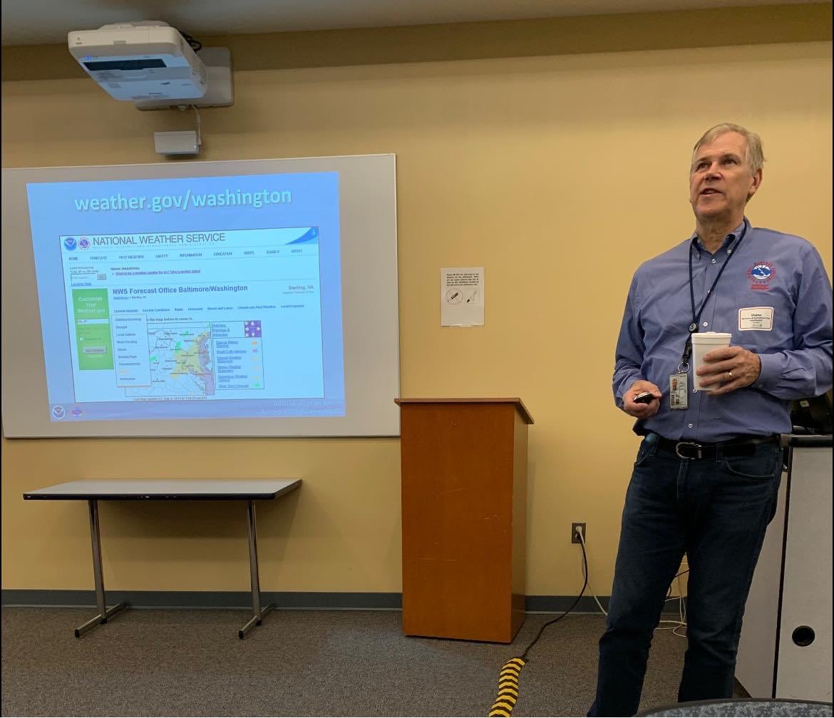 Mr Steve Zubrick providing a presentation on Day 3 -EOC Support Academy from the National Weather Service