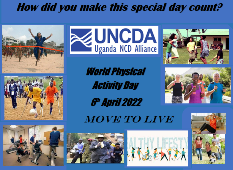 Today is world physical activity day. Physical activity refreshes the mind and reduces the chances of contracting NCDs @UgCancerSociety @UgandaDiabetes @Physicalactivit @physicalactivau @fysicalActivity @teksportsrcf @YISH_Ug @HeartUganda @WHO @MinofHealthUG @muscle_fitness