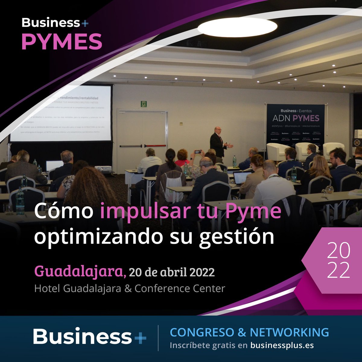 👋Nos vemos en #Guadalajara el próximo 20 de abril, en el Hotel Guadalajara &amp; Conference Center. 
¡No te lo pierdas #pyme!⤵️
Inscripciones abiertas y gratuitas en #BusinessPlus businessplus.es/loginEvento/?c…