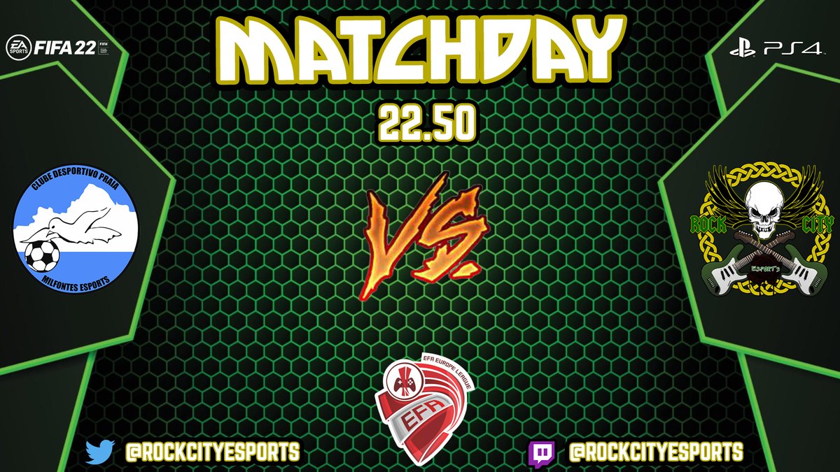 RockCityEsports's tweet photo. ¡MATCHDAY!

🕚| 22.30 y 22.50
🆚| CDP MILFONTES ESPORTS
🏆| @efaPSNspain (Europa League)

🕚| 23.00
🆚| @KumihoeSportsFi 
🏆| @VPG_Spain 

Los 3 partidos serán retransmitidos por @lumocre31 en Twitch: https://t.co/JDiphqGk41

ROCK&amp;ROLL NEVER DIES https://t.co/0liXdY4lOm