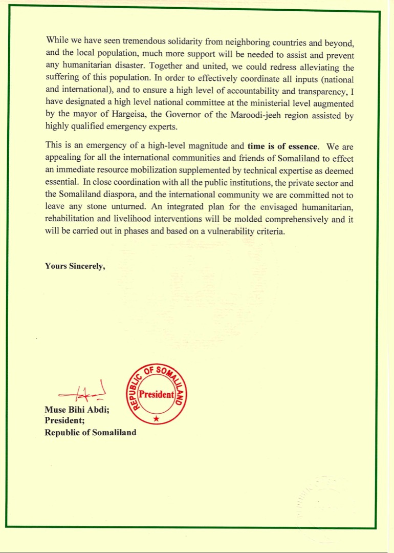 musebiihi's tweet photo. Signed today an appeal, with an emergency of high-level magnitude, to the international community and friends of Somaliland for help on #HargeisaMarketFire. https://t.co/yY9bimp30O