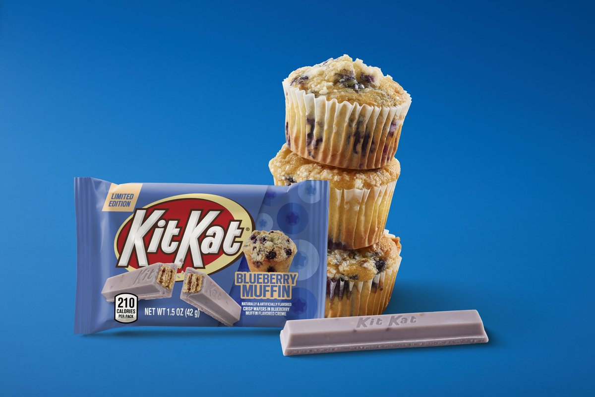 Fresh baked takes on a whole new meaning. Try NEW KIT KAT®️ Blueberry Muffin bars – the limited-edition flavor bringing notes of fresh, cooked blueberries to cake batter-like muffin flavor.