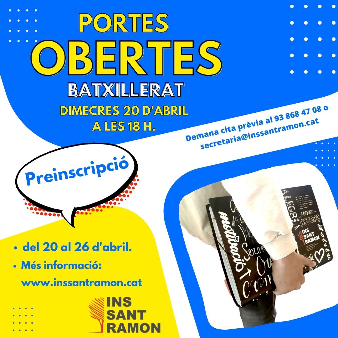 𝗗𝗶𝗺𝗲𝗰𝗿𝗲𝘀 𝟮𝟬 𝗱'𝗮𝗯𝗿𝗶𝗹  𝗝𝗼𝗿𝗻𝗮𝗱𝗮 𝗱𝗲 𝗣𝗼𝗿𝘁𝗲𝘀 𝗢𝗯𝗲𝗿𝘁𝗲𝘀 𝗽𝗿𝗲𝘀𝗲𝗻𝗰𝗶𝗮𝗹, 𝗮 𝗹𝗲𝘀 𝟭𝟴 𝗵.

𝗣𝗿𝗲𝗶𝗻𝘀𝗰𝗿𝗶𝗽𝗰𝗶ó 𝗕𝗮𝘁𝘅𝗶𝗹𝗹𝗲𝗿𝗮𝘁. 𝗗𝗲𝗹 𝟮𝟬 𝗮𝗹 𝟮𝟲 𝗱'𝗮𝗯𝗿𝗶𝗹, 𝘁𝗲𝗹𝗲𝗺à𝘁𝗶𝗰𝗮.