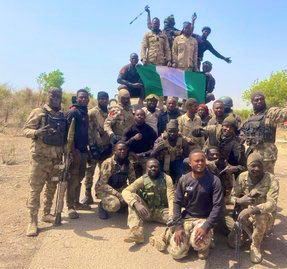 OvieNews's tweet photo. Nigerian Troops. May God protect them as they fight Boko Haram and bandit-terrorists for our general safety. https://t.co/dYdxOFl0tW
