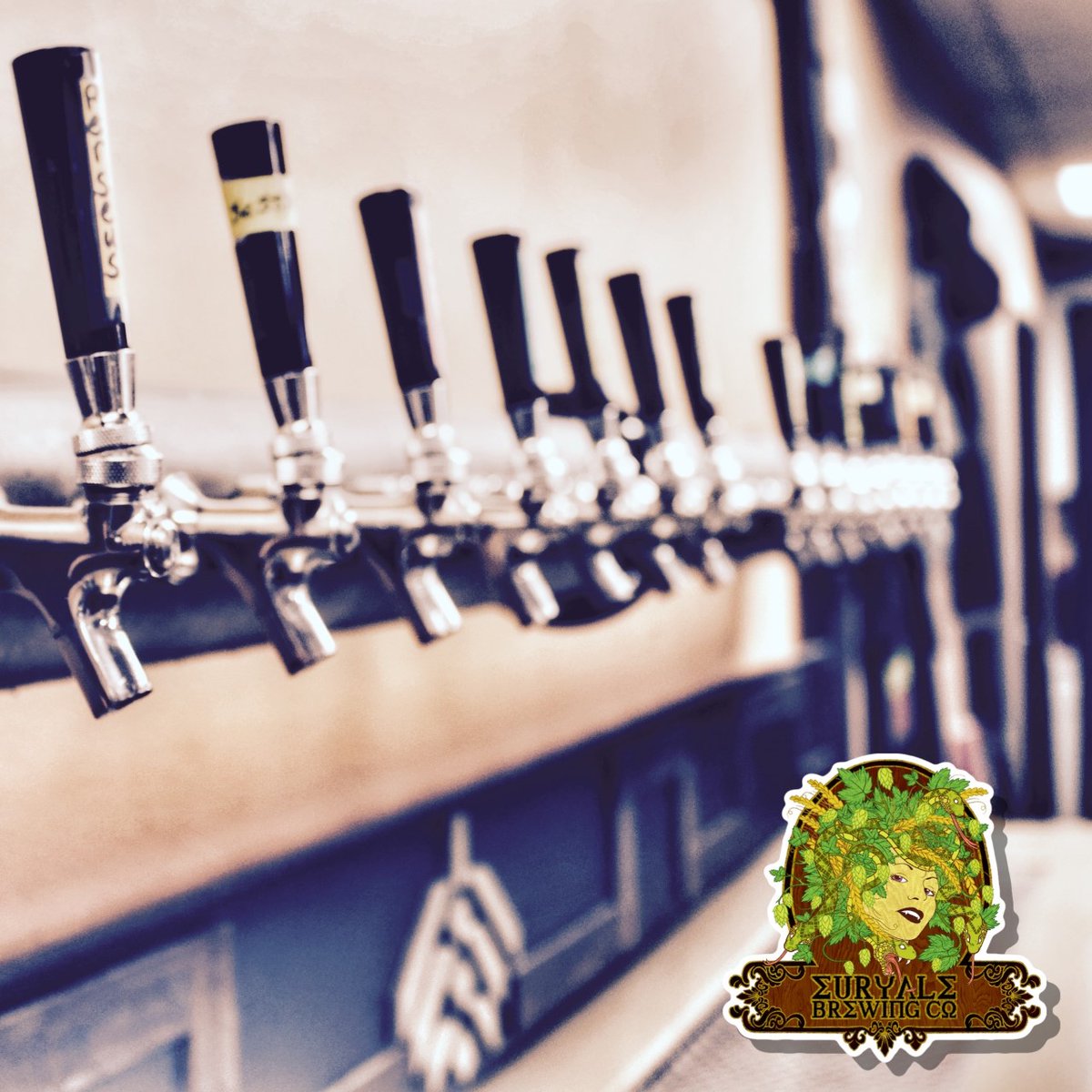 Euryalebrewing1's tweet photo. It’s Trivia Night &amp; the craft beer is flowing at Euryale! What’s your favorite type of beer? Lager, IPA, Stout??🍺

#craftbeer #brewery #taps #tapmein #euryale #riverside #cheers #beer #letsdrink https://t.co/VOA10f2NEg