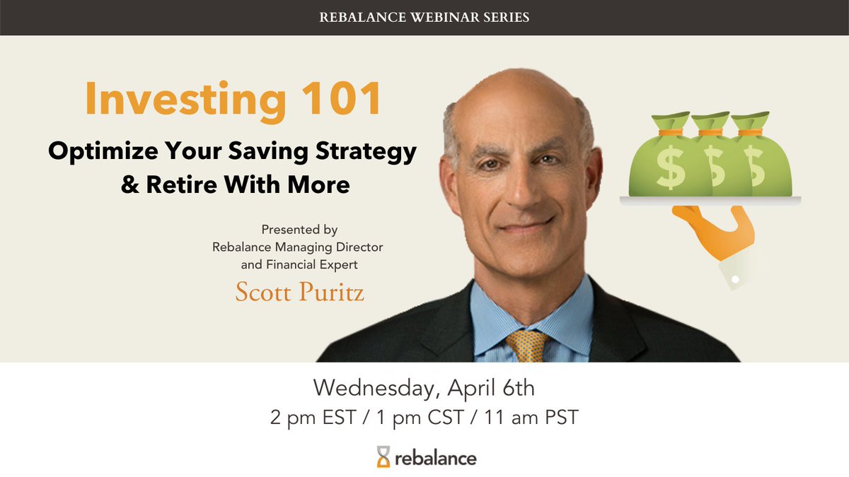MitchellTuchman's tweet photo. If you aren't registered already, be sure to join Rebalance Managing Director and financial expert Scott Puritz today as he shows you how to make an informed decision about your investments during this educational webinar.

https://t.co/rKvoVZTpRD https://t.co/EvedvBVtQs