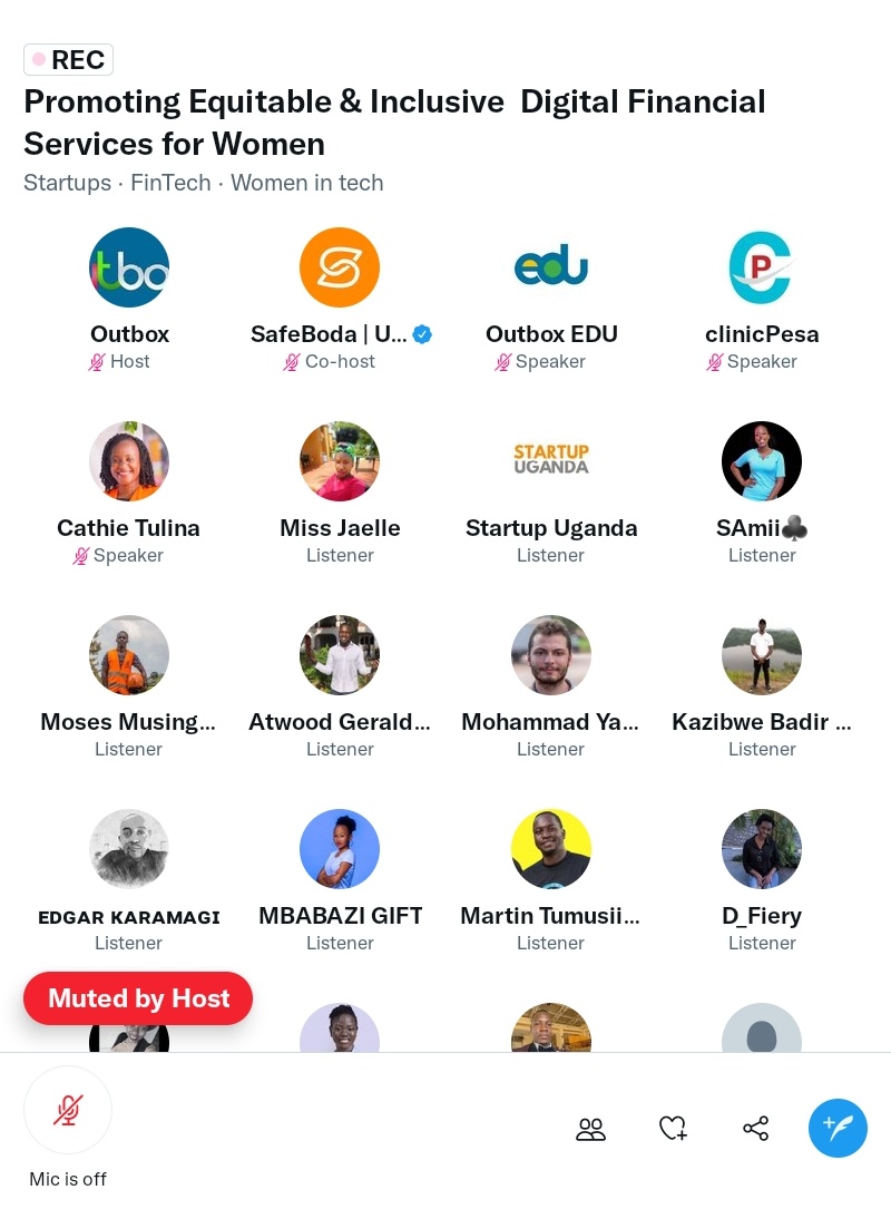 It was interesting hearing about the unique aspects that <a href="/SafeBoda/">SafeBoda</a> and <a href="/clinicPesa/">clinicPesa *165*44#</a> consider when  developing their products.
Thanks to Cynthia <a href="/kyofuna_cynthia/">PhœnïX 🔥</a> for such great moderating and to you all for tuning in.