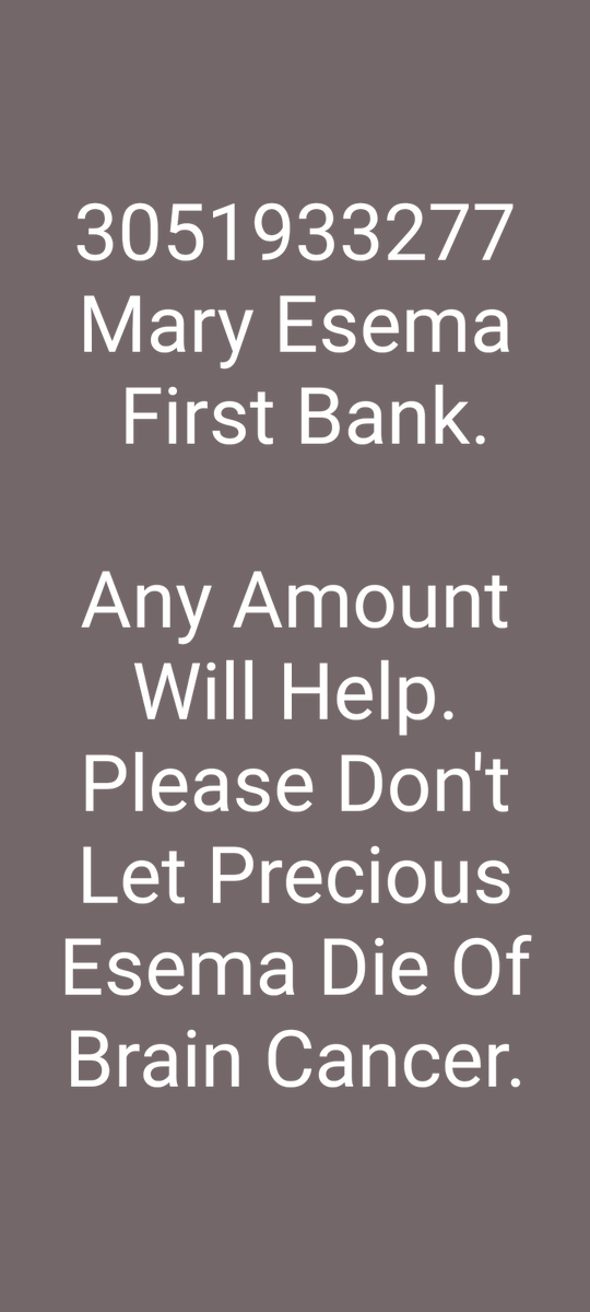 Uwemsingzz's tweet photo. Please, don't let him die. Please any amount will go a long way.
#Faith #ButGod #help #PreciousEsema #BrainCancer #4Million #PleaseHelpHim https://t.co/RvtpFgUymR