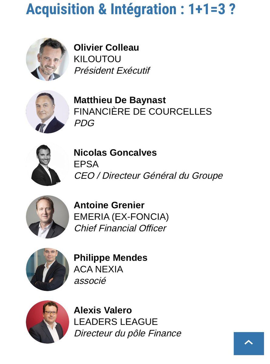 [LIVE  Part 3 ]  
#SommetDesLeadersDeLaFinance au Pavillon d’Armenonville - Paris 75016 
Parlons de «Acquisition et Integration  », de « leadership  et reOrganisation » et  de «  Data &amp; Business Intelligence   »
#KILOUTOU #Financiere_de_Courcelles #EPSA
#EMERIA #ALLIANZ #Alcatel