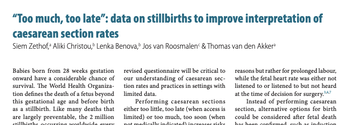 SRHgroup_ITM's tweet photo. 🆕📢 In a new paper, we call for inclusion of stillbirths in measuring csection rates and deeper understanding of #toomuchtoolate in addition to #toolittletoolate
➡️ https://t.co/xv8TO8R90D

🌟Co-authored by 2 @FWOVlaanderen postdoc fellows at ITM: @alichristou and @lenkabenova https://t.co/cnt0UKqNK9