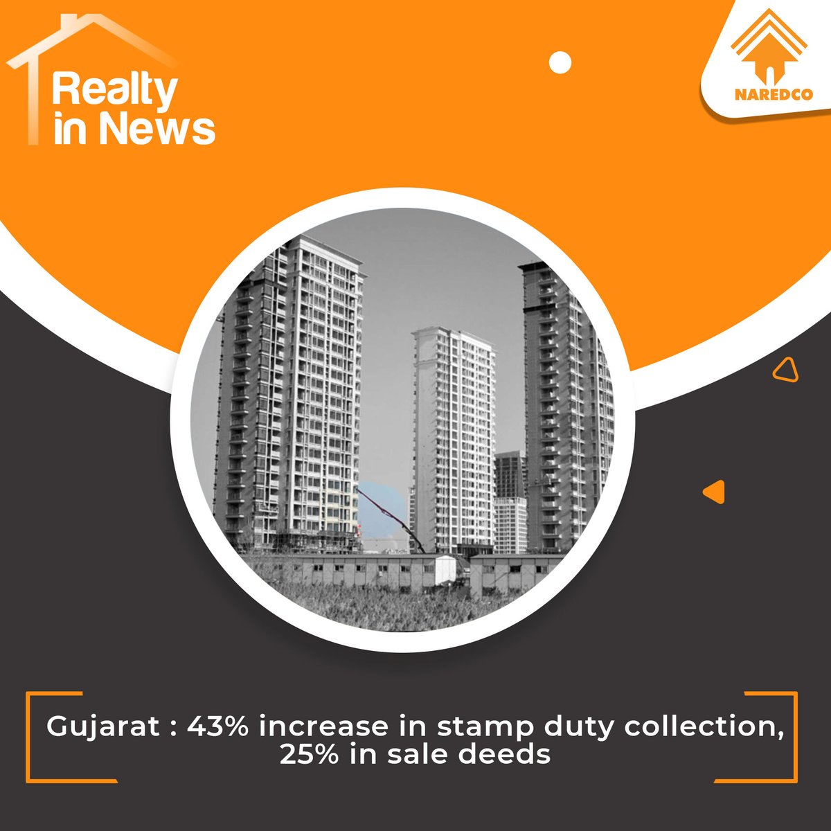NaredcoNational's tweet photo. The Gujarat State Government recorded a significant increase of 43% in stamp duty in the financial year ended March 31, 2022, as compared to last year, signalling the recovery of the real estate market.
@MoHUA_India
#NAREDCO #RealtyInNews #IndianRealEstate #IndianRealty https://t.co/zDSS5cT8Ch
