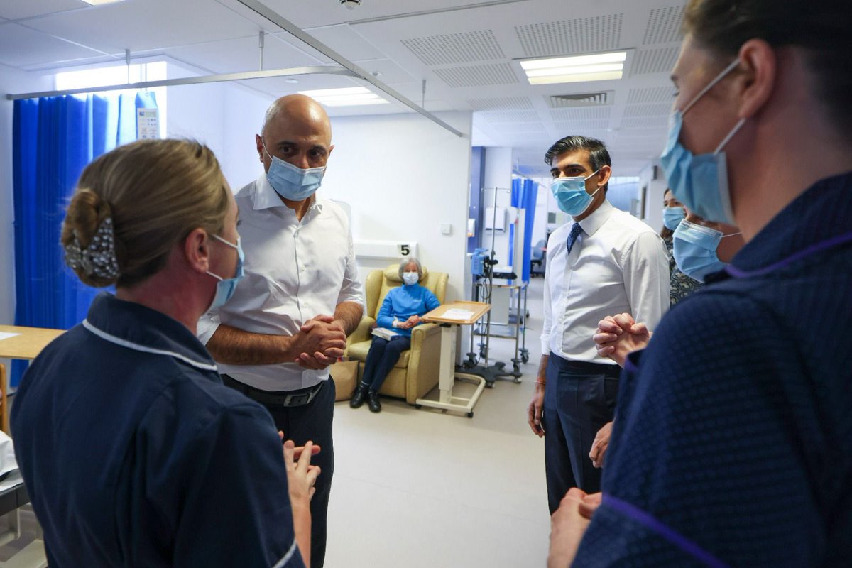 Great to visit the New QEII @ENHerts with <a href="/BorisJohnson/">Boris Johnson</a> and <a href="/RishiSunak/">Rishi Sunak</a> today, as the Health and Social Care Levy comes into force to raise billions for services.

The new community diagnostic centre here will open 7 days a week to deliver lifesaving tests and checks.