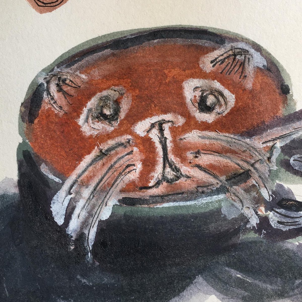 edinsketcher's tweet photo. Tomato soup for lunch today so here is #SoupCat. The latest of my #100catsketches I’m currently doing to keep a little randomness. And this one is very random 🤔🤣 https://t.co/1h4pHenGDR